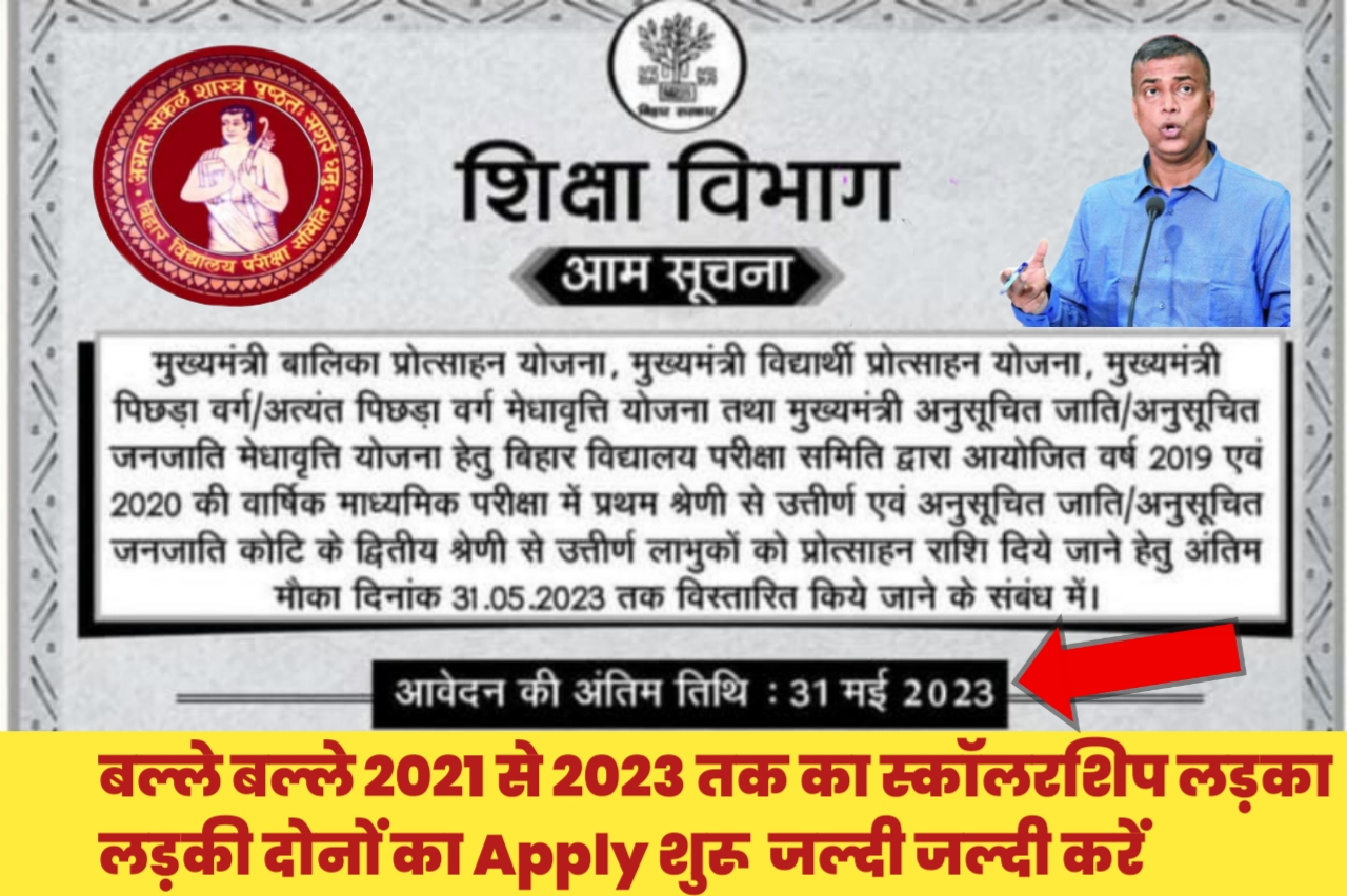 मुख्यमंत्री बालिका प्रोत्साहन योजना 2021 से 2023 का, मुख्यमंत्री विद्यार्थी प्रोत्साहन योजना 2021 से से 2023