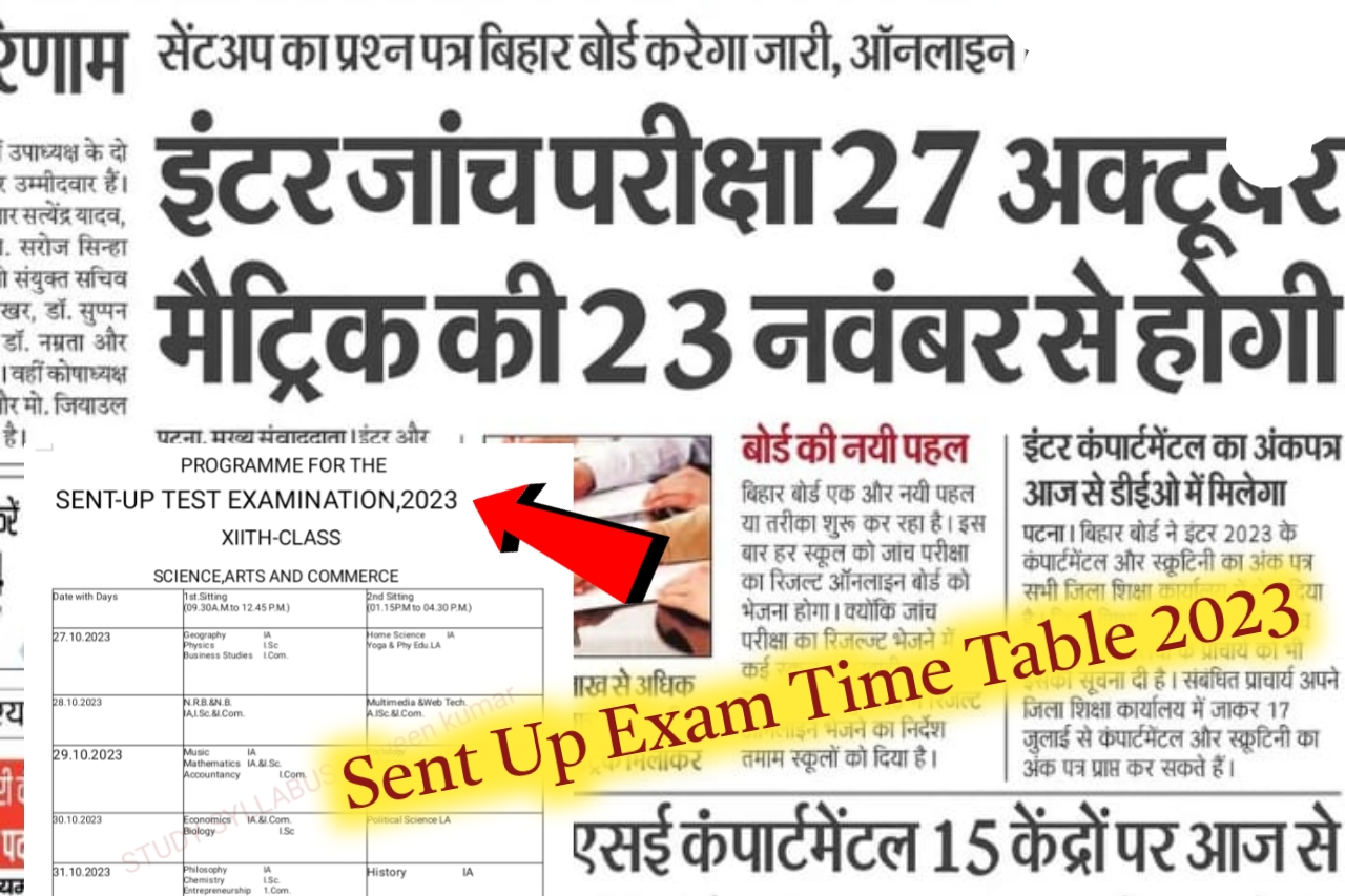बड़ी खुशखबरी Bihar Board Sent UP Exam Inter 27Oct से और Matric 23 Nov se