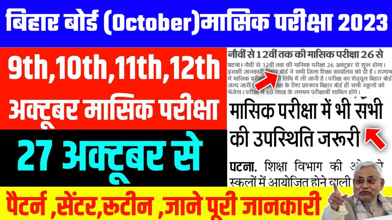 9th Se 12th Tak ka Exam Ho Gaya Jari 2024: कर दिया गया जारी आप लोगों का एग्जाम जाने एग्जाम डेट यहां से