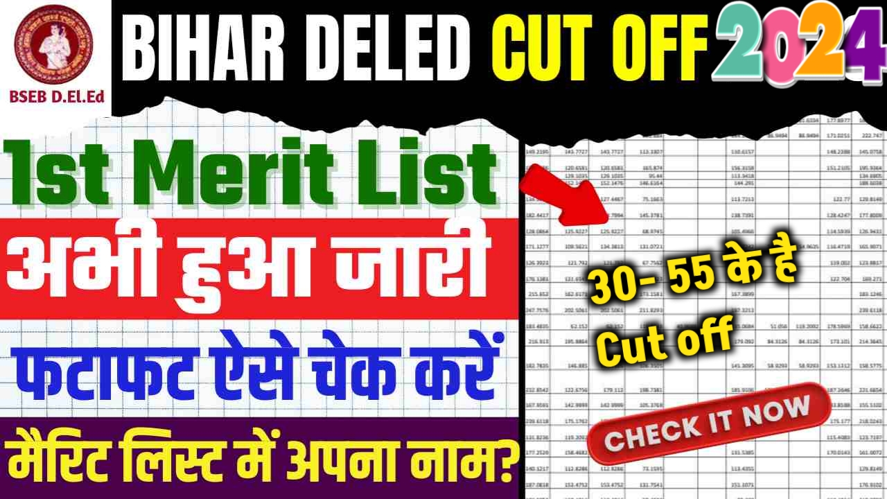 Bihar Deled Cut off 2024 Check Here/ Deled Cut off 2024 OBC Sc St ESW Gen