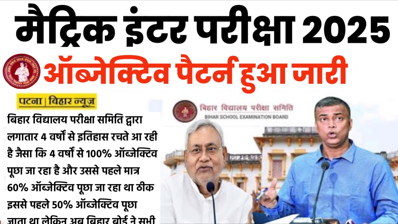 Bihar Board Matric Inter 2025 me Kitana Objective Rahega Click Here