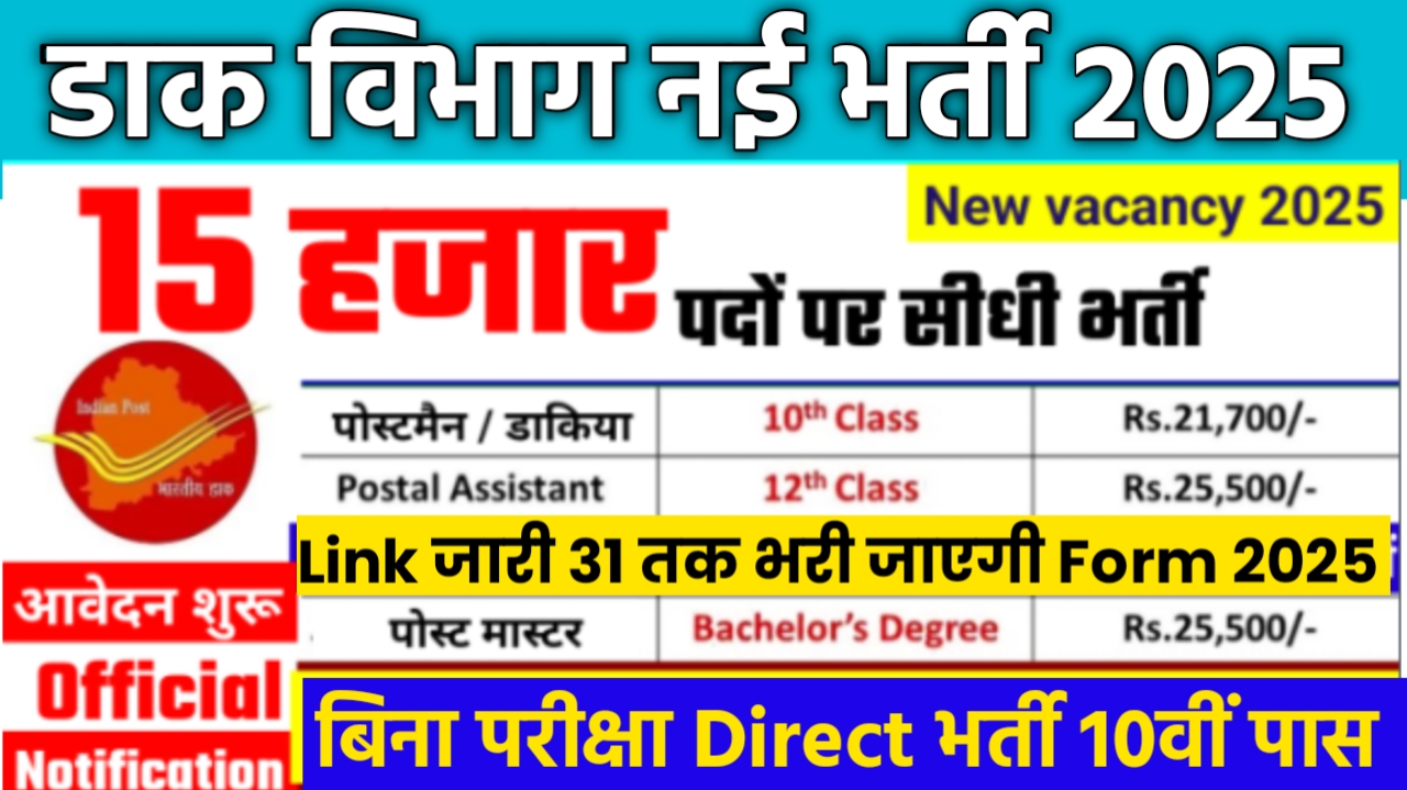 Post Office New Vacancy 2025 Big Update Click Here Apply Date & Last Date 31